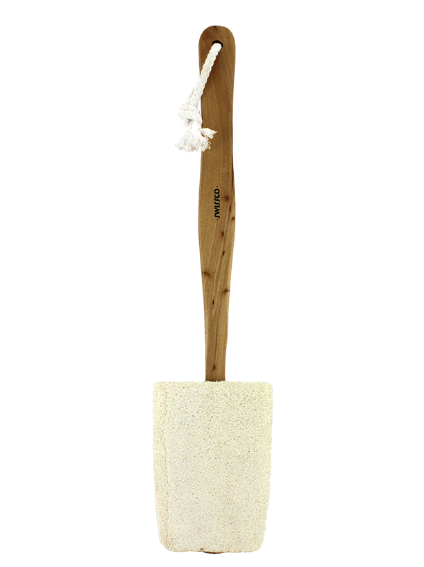 Double Sided Wooden Bath Brush 1 Side Natural Bristle 1 Side Loofah.